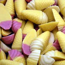 photo of heap of pink and white candy cones